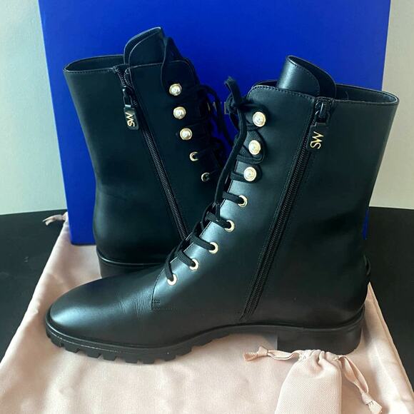 Stuart Weitzman Combat Boots - Laine Pearl - Picture 3 of 12
